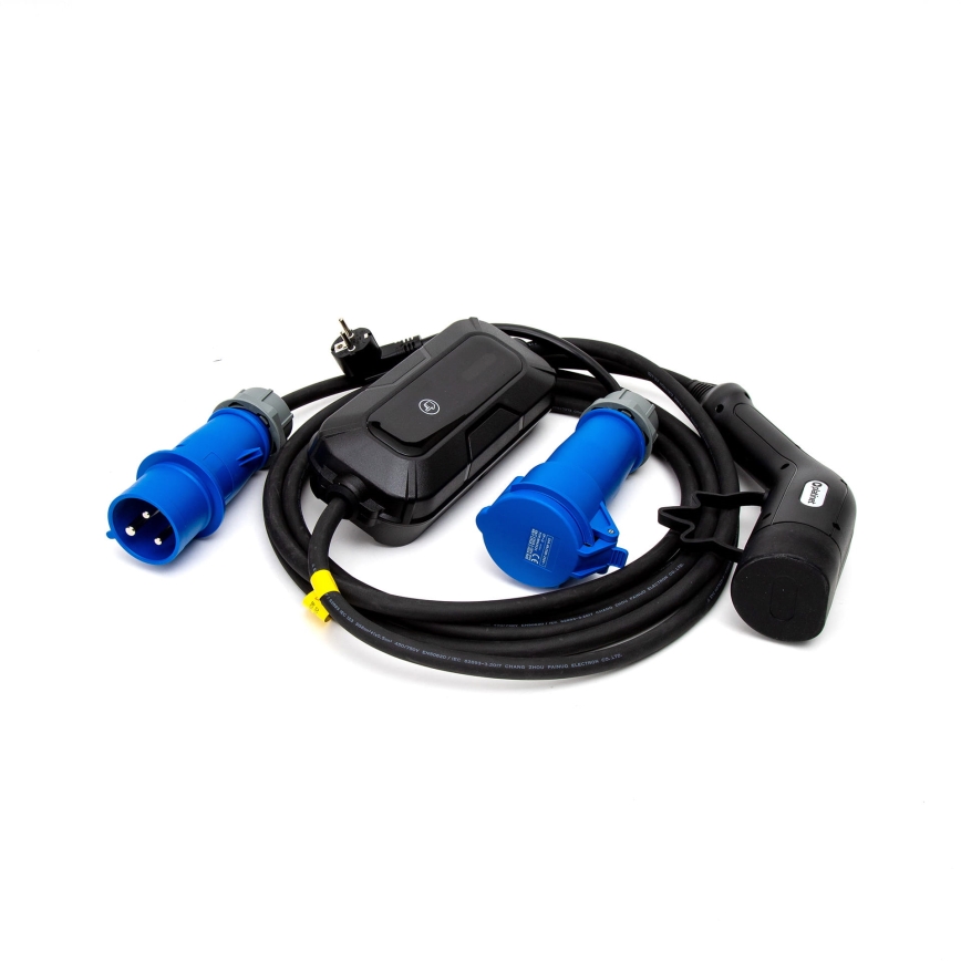 Дорожні зарядні станції для електромобілів EV/PHEV AC Type 2 32A/230V 7,4kW IP55 5м + адаптер 230V 3,7kW + чохол