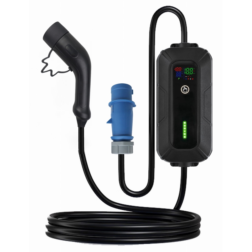 Дорожні зарядні станції для електромобілів EV/PHEV AC Type 2 32A/230V 7,4kW IP55 5м + адаптер 230V 3,7kW + чохол