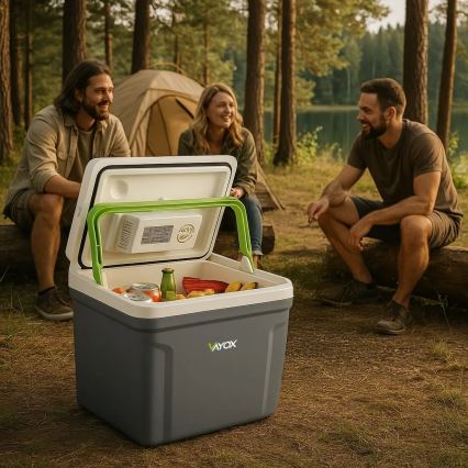 Дорожній холодильник з функцією нагрівання 27 л 230V/12V/24V сірий