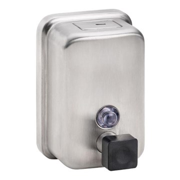 Дозатор для мила 9,7x15 см, з нержавіючої сталі, сріблястий