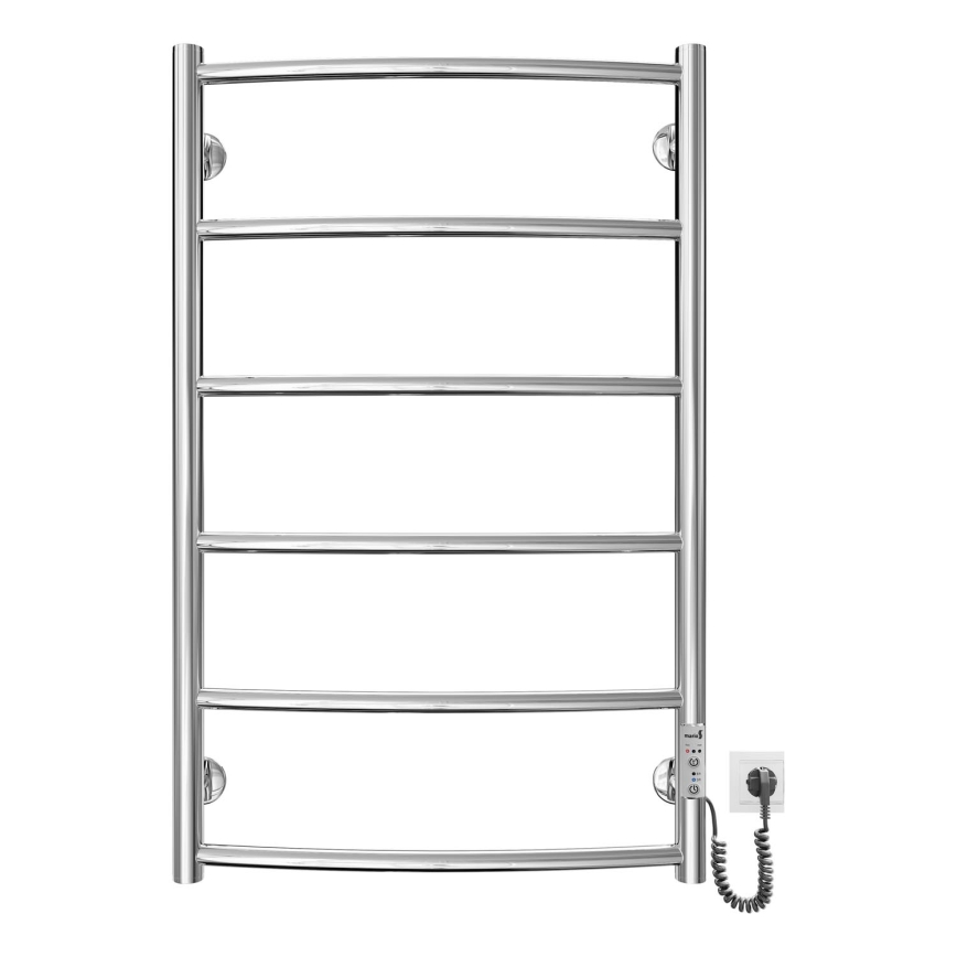 Драбинчастий радіатор для ванної кімнати CLASSIC 100W/230V 81x53см нержавіюча сталь/глянцевий хром права
