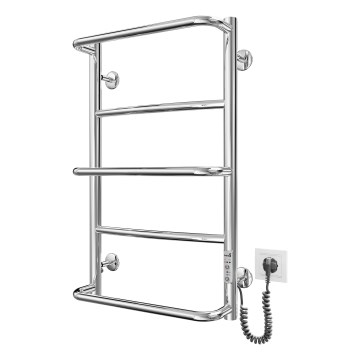 Драбинна рушникосушка для ванної LUX, 65W/230V, 65x43 см, нержавіюча сталь/глянцевий хром, права