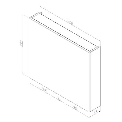 Dřevojas - Зеркальный шкафчик для ванной комнаты NEXI 80x68 cm тёмный дуб
