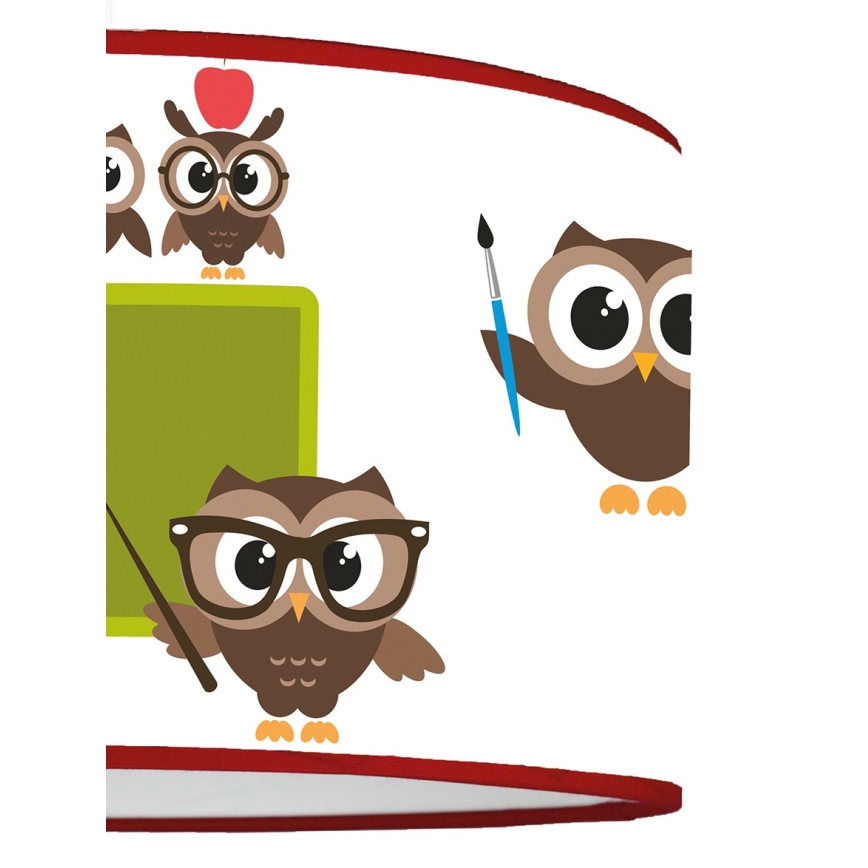 Duolla - Дитяча підвісна люстра OWLS MULTI 1xE27/15W/230V діаметр 35 см