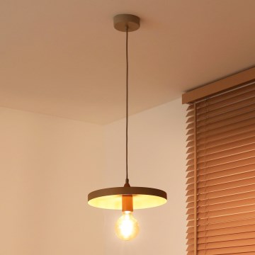 Duolla - люстра на тросе IRONLINE 1xE27/15W/230V, диам. 30 см, бежевый/медный