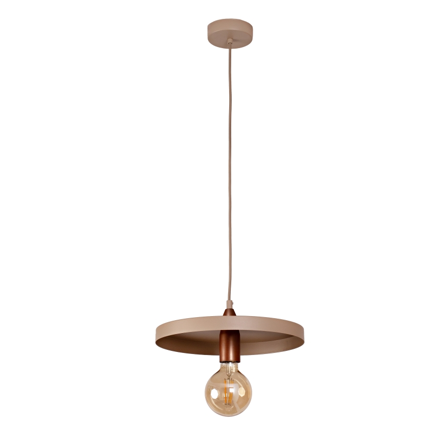 Duolla - люстра на тросе IRONLINE 1xE27/15W/230V, диам. 30 см, бежевый/медный