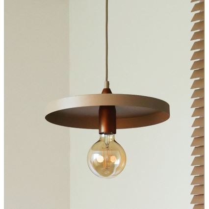 Duolla - люстра на тросе IRONLINE 1xE27/15W/230V, диам. 30 см, бежевый/медный