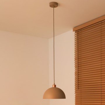 Duolla - Люстра на тросе IRONLINE 1xE27/15W/230V, диаметр 27 см, бежевый/медный