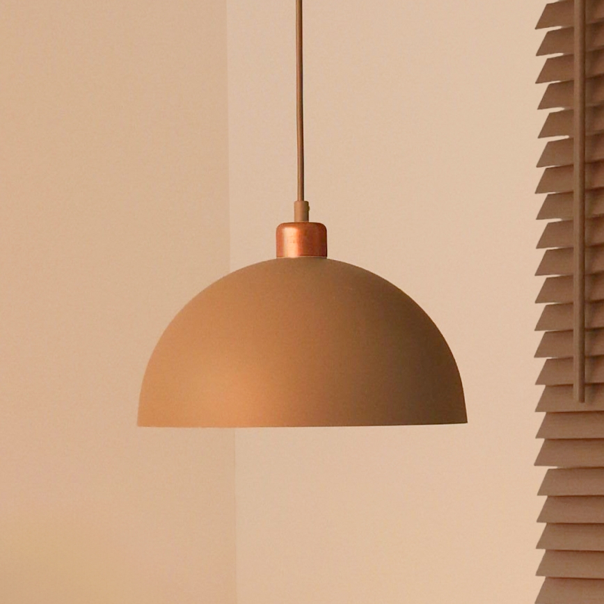 Duolla - Люстра на тросе IRONLINE 1xE27/15W/230V, диаметр 27 см, бежевый/медный