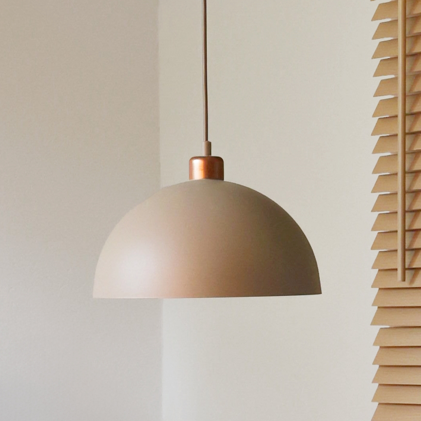 Duolla - Люстра на тросе IRONLINE 1xE27/15W/230V, диаметр 27 см, бежевый/медный