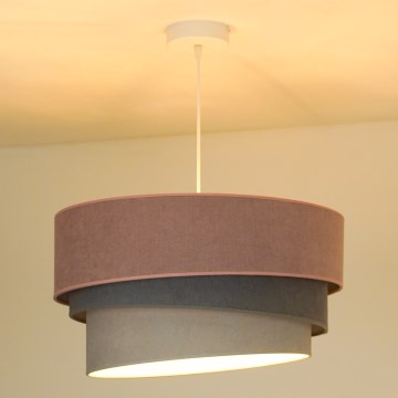 Duolla - Люстра на тросе TRIO 1xE27/15W/230V диам. 45 см розовый/серый/белый