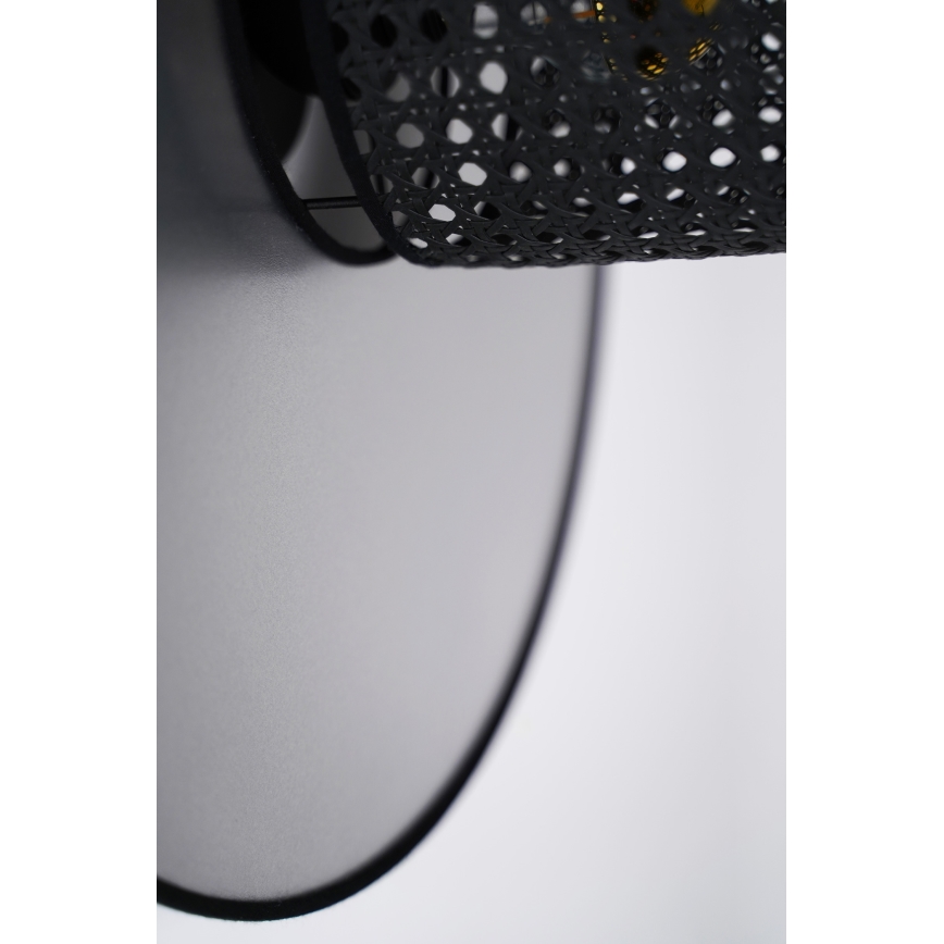 Duolla - Настенный светильник TOKYO RATTAN 1xE27/15W/230V диаметр 50 см серебристый/черный