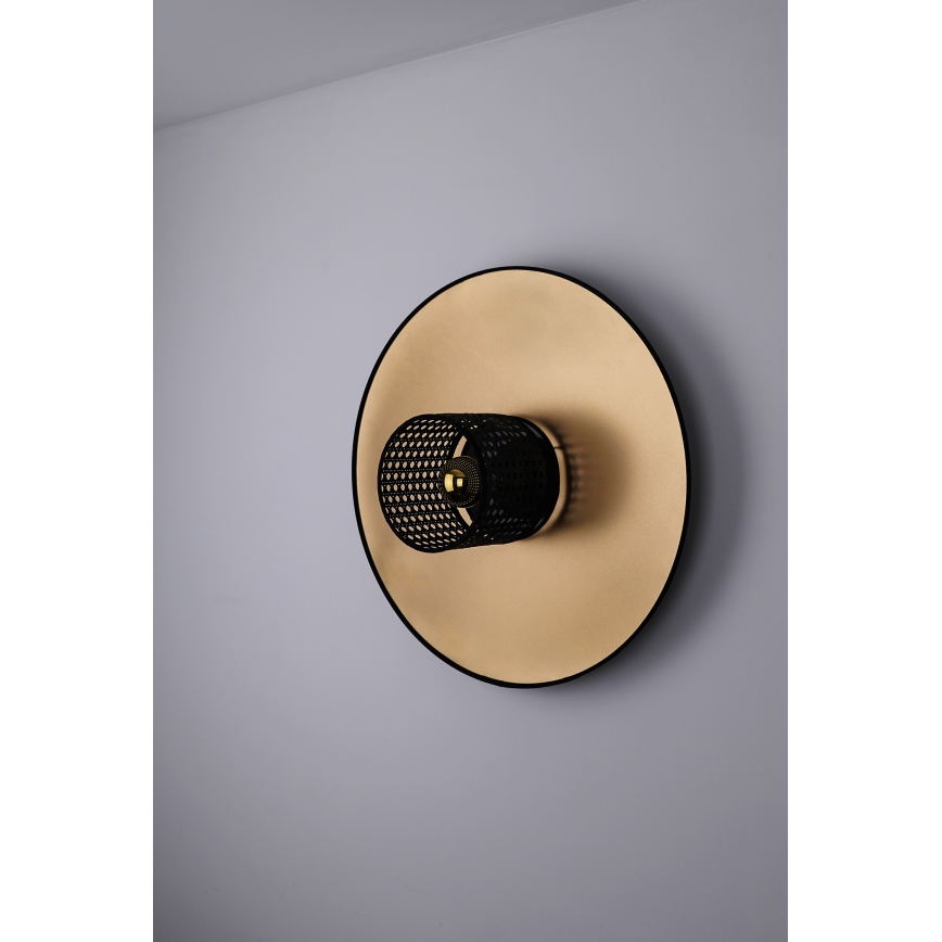 Duolla - Настенный светильник TOKYO RATTAN 1xE27/15W/230V диаметр 50 см золотистый/черный