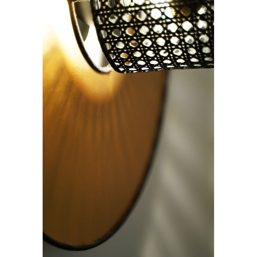 Duolla - Настенный светильник TOKYO RATTAN 1xE27/15W/230V диаметр 50 см золотистый/черный