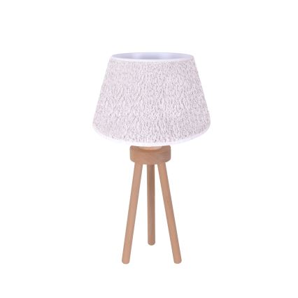 Duolla - Настільна лампа BOUCLE 1xE27/15W/230V діаметр 28 см білий/дерево