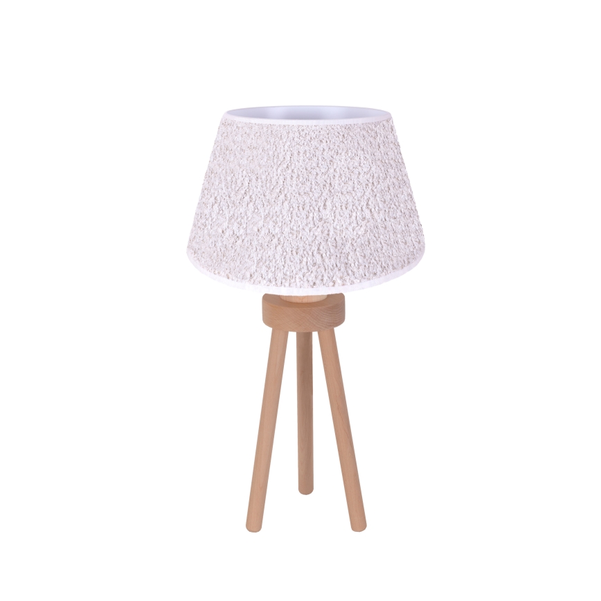 Duolla - Настільна лампа BOUCLE 1xE27/15W/230V діаметр 28 см білий/дерево