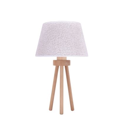 Duolla - Настільна лампа BOUCLE 1xE27/15W/230V діаметр 28 см білий/дерево