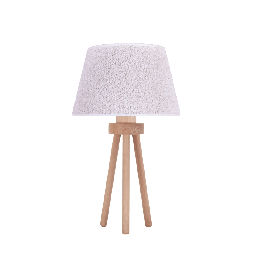 Duolla - Настільна лампа BOUCLE 1xE27/15W/230V діаметр 28 см білий/дерево