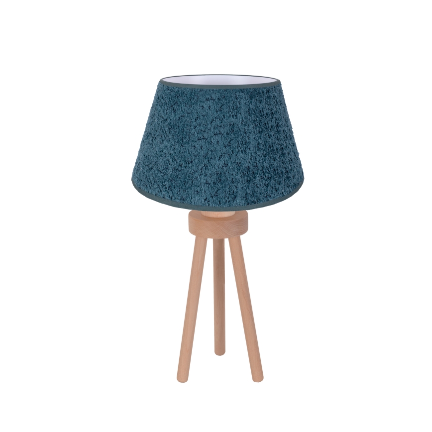 Duolla - Настільна лампа BOUCLE 1xE27/15W/230V діаметр 28 см бірюзовий/дерево
