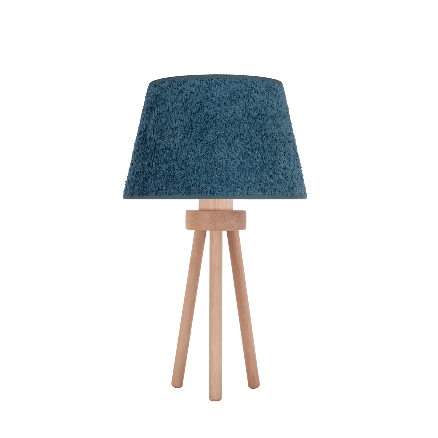 Duolla - Настільна лампа BOUCLE 1xE27/15W/230V діаметр 28 см бірюзовий/дерево