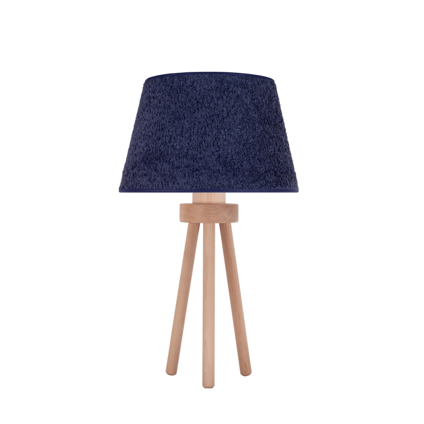 Duolla - Настільна лампа BOUCLE 1xE27/15W/230V діаметр 28 см синій/дерево