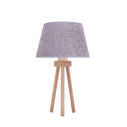 Duolla - Настільна лампа BOUCLE 1xE27/15W/230V діаметр 28 см сірий/дерево