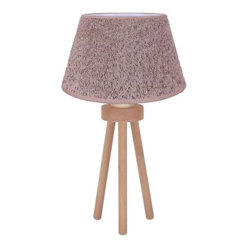 Duolla - Настільна лампа BOUCLE 1xE27/15W/230V діаметр 28 см коричневий/дерево