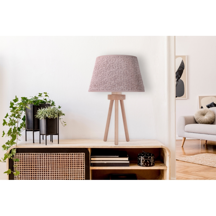Duolla - Настільна лампа BOUCLE 1xE27/15W/230V діаметр 28 см коричневий/дерево