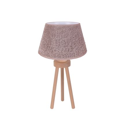 Duolla - Настільна лампа BOUCLE 1xE27/15W/230V діаметр 28 см коричневий/дерево