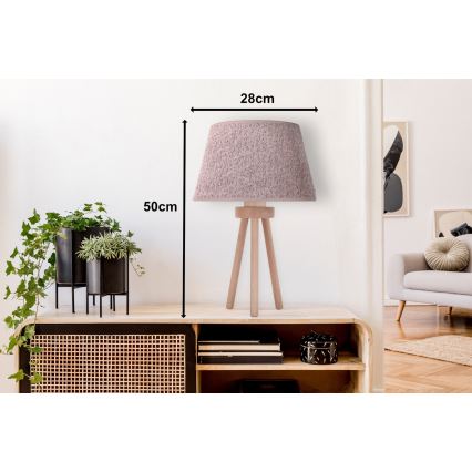 Duolla - Настільна лампа BOUCLE 1xE27/15W/230V діаметр 28 см коричневий/дерево