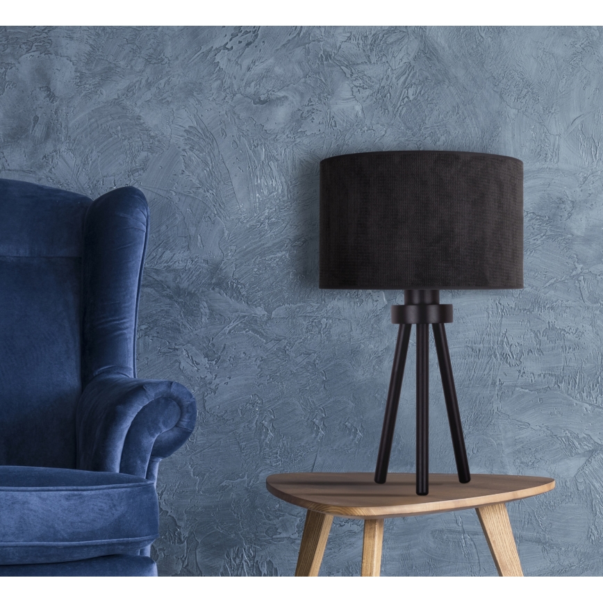 Duolla - Настільна лампа LYON 1xE27/15W/230V діаметр 30 см чорний