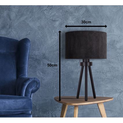 Duolla - Настільна лампа LYON 1xE27/15W/230V діаметр 30 см чорний