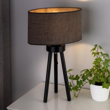 Duolla - Настільна лампа OVAL 1xE27/15W/230V діаметр 30 см коричневий
