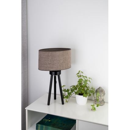 Duolla - Настільна лампа OVAL 1xE27/15W/230V діаметр 30 см коричневий