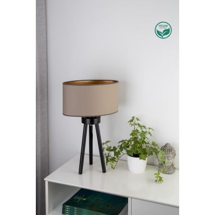 Duolla - Настільна лампа OVAL VEGAN 1xE27/15W/230V діаметр 30 см бежевий