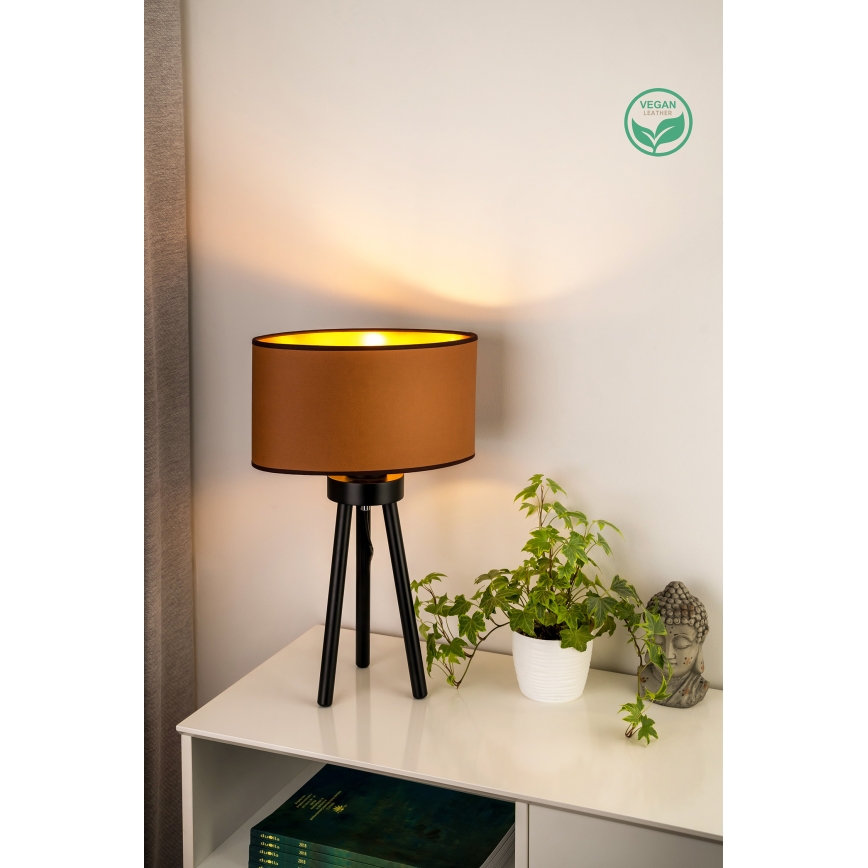 Duolla - Настільна лампа OVAL VEGAN 1xE27/15W/230V діаметр 30 см коричневий