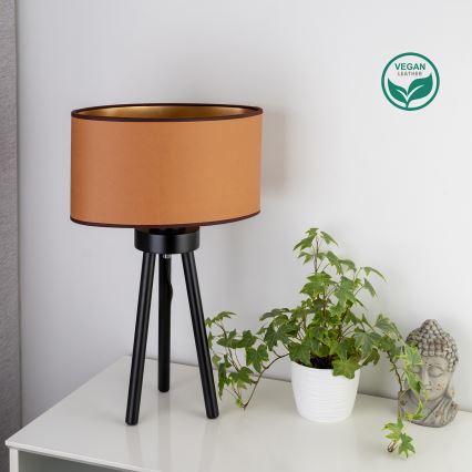 Duolla - Настільна лампа OVAL VEGAN 1xE27/15W/230V діаметр 30 см коричневий