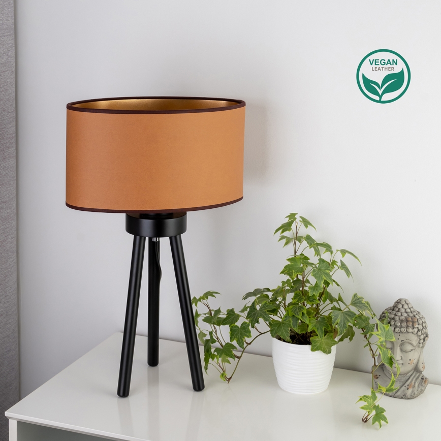 Duolla - Настільна лампа OVAL VEGAN 1xE27/15W/230V діаметр 30 см коричневий