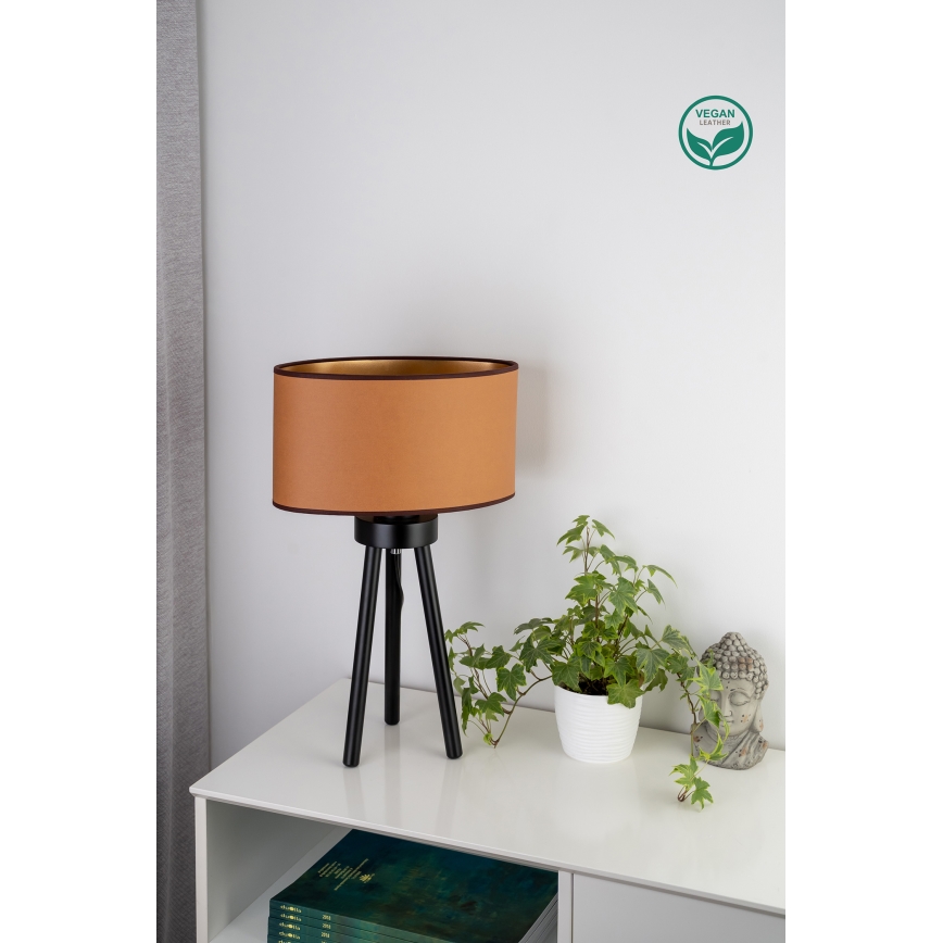 Duolla - Настільна лампа OVAL VEGAN 1xE27/15W/230V діаметр 30 см коричневий