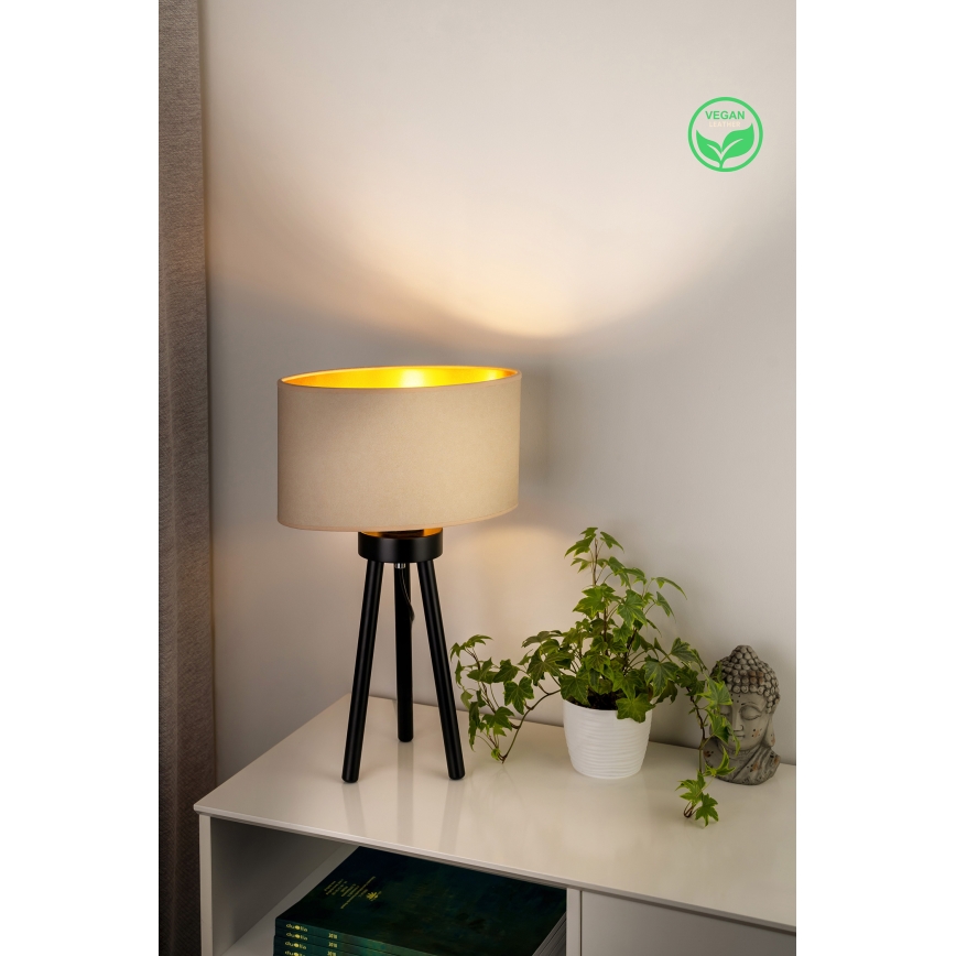 Duolla - Настільна лампа OVAL VEGAN 1xE27/15W/230V діаметр 30 см кремовий