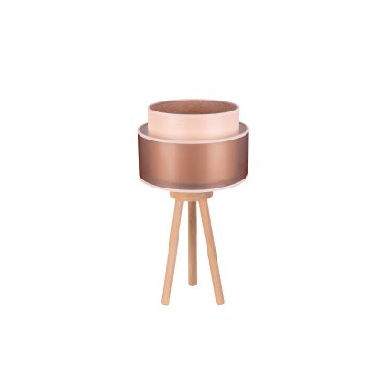 Duolla - Настільна лампа WOOD BOHO 1xE27/15W/230V діаметр 25 см мідний/коричневий/бежевий