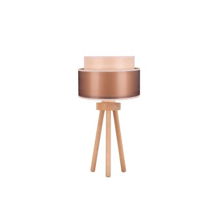 Duolla - Настільна лампа WOOD BOHO 1xE27/15W/230V діаметр 25 см мідний/коричневий/бежевий