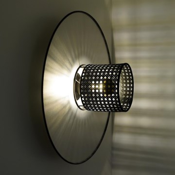 Duolla - Настінний світильник TOKYO RATTAN 1xE27/15W/230V діаметр 50 см срібний/чорний
