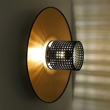 Duolla - Настінний світильник TOKYO RATTAN 1xE27/15W/230V діаметр 50 см золотий/чорний