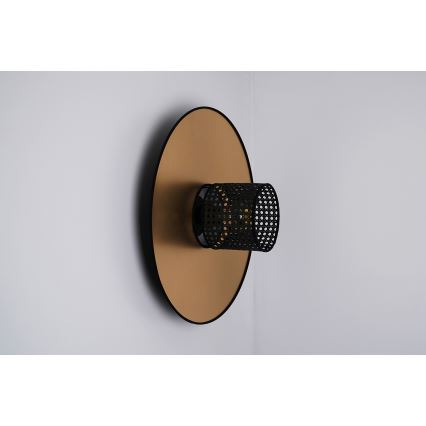 Duolla - Настінний світильник TOKYO RATTAN 1xE27/15W/230V діаметр 50 см золотий/чорний