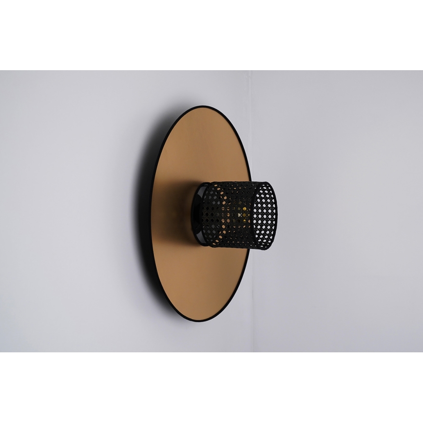 Duolla - Настінний світильник TOKYO RATTAN 1xE27/15W/230V діаметр 50 см золотий/чорний