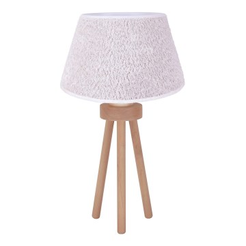 Duolla - Настольная лампа BOUCLE 1xE27/15W/230V диаметр 28 см белый/дерево