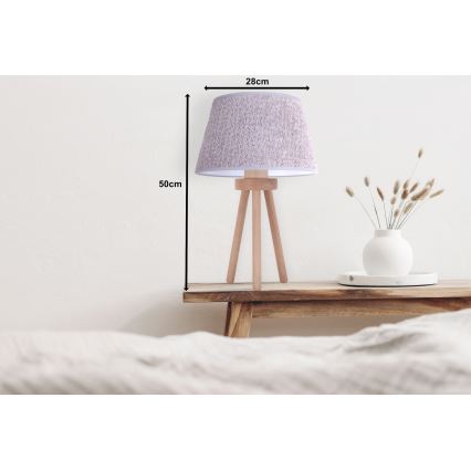 Duolla - Настольная лампа BOUCLE 1xE27/15W/230V диаметр 28 см серый/дерево