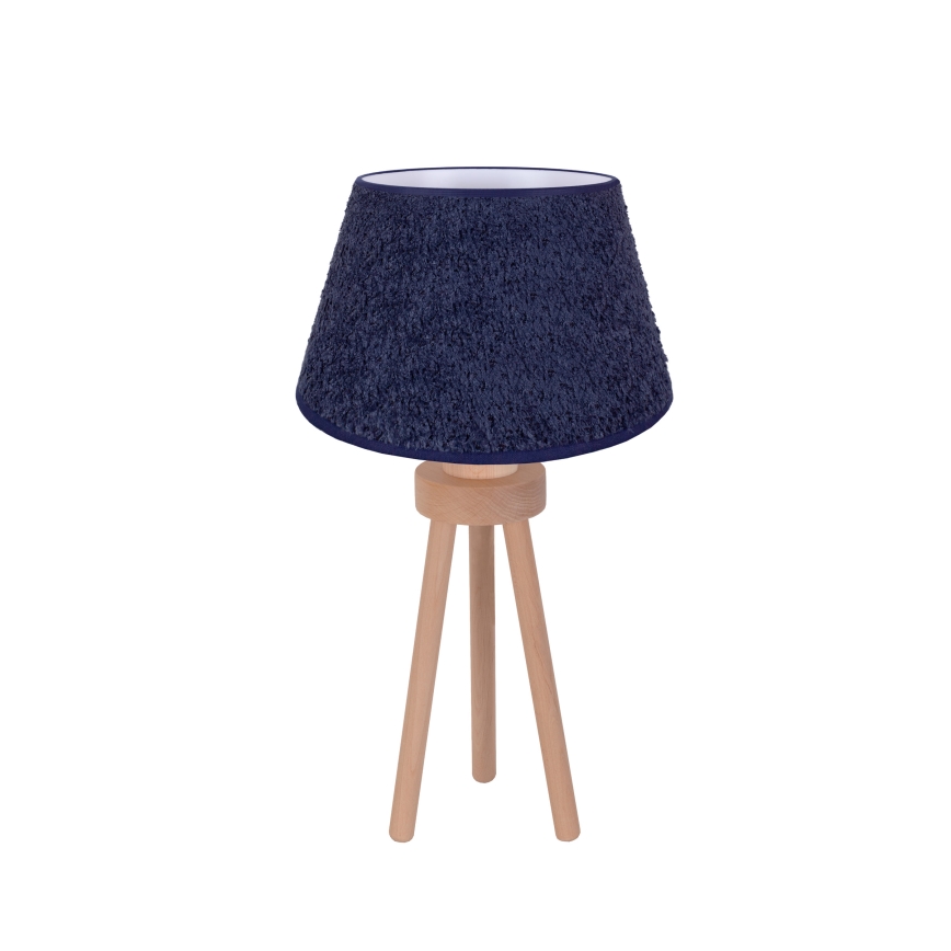 Duolla - Настольная лампа BOUCLE 1xE27/15W/230V диаметр 28 см синий/дерево