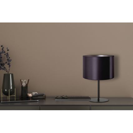 Duolla - Настольная лампа CANNES 1xE14/15W/230V диаметр 20 см черный/серебристый